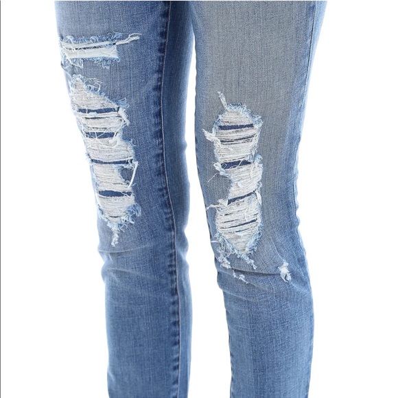 J Brand Maria High Waisted Diversion Destruct Distressed Raw Hem Skinny Jeans - Picture 4 of 16